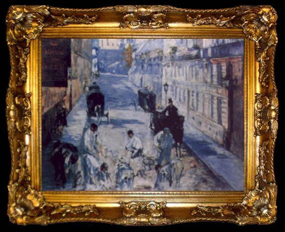 framed  Edouard Manet La Rue Mosnier aux Paveurs, ta009-2